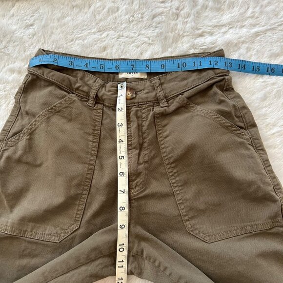 Marine Layer Womens Olive Green Cargo Pants Size 4 Cotton Blend Relaxed Cropped - Picture 3 of 6